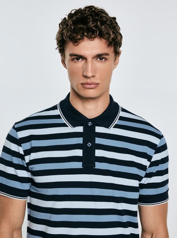 BIG STAR Koszulka polo "Seulir" w kolorze błękitno-granatowym