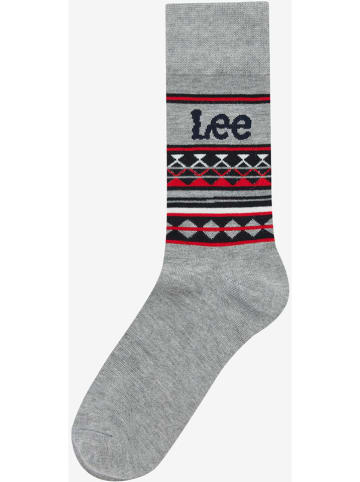 Lee 3er-Set: Socken "Sergio" in Dunkelblau/ Hellgrau/ Rot