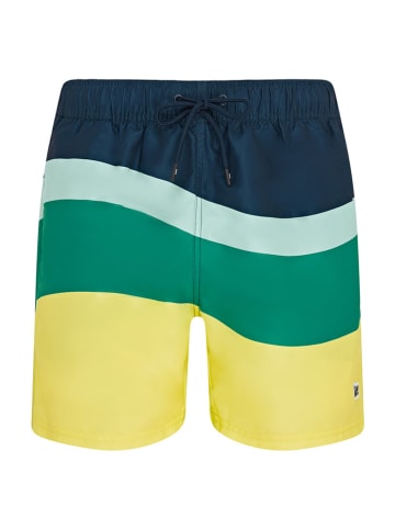 LEE Underwear Badeshorts "Harlequin" in Dunkelblau/ Grün/ Gelb