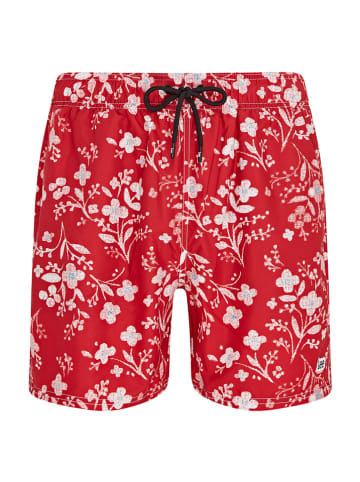 LEE Underwear Badeshorts "Midas" in Rot/ Weiß