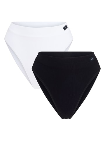 Lee 2er-Set: Slips "Flora" in Schwarz/ Weiß