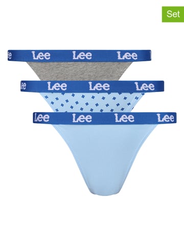 LEE Underwear 3er-Set: Slips "Alida" in Hellblau/ Grau
