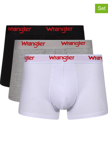 Wrangler 3er-Set: Boxershorts "Tasker" in Schwarz/ Weiß/ Hellgrau