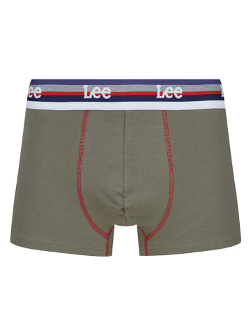 LEE Underwear 3er-Set: Boxershorts "Walls" in Dunkelblau/ Khaki/ Grau