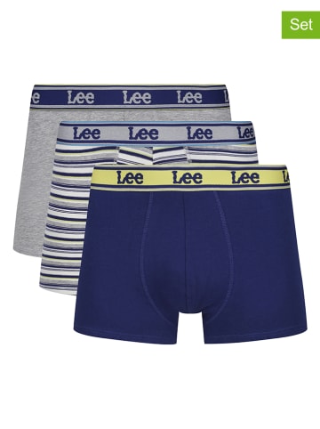 LEE Underwear Bokserki (3 pary) "Stone" w kolorze granatowo-szarym