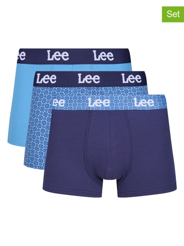 LEE Underwear 3er-Set: Boxershorts "Laver" in Blau/ Dunkelblau