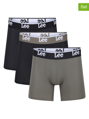 LEE Underwear Bokserki (3 pary) "Hale" w kolorze czarno-oliwkowym