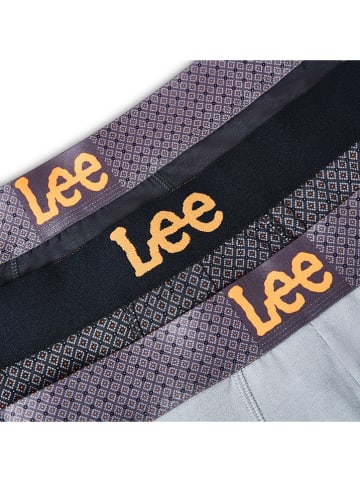 LEE Underwear 3er-Set: Boxershorts "Lucan" in Grau/ Schwarz