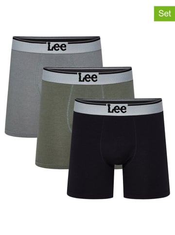 LEE Underwear Bokserki (3 pary) "Raymar" w kolorze czarnym, oliwkowym i szarym