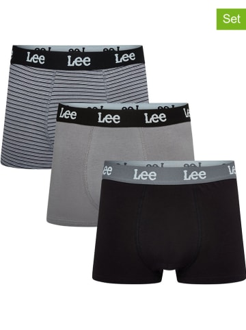Lee 3er-Set: Boxershorts "Putney" in Grau/ Schwarz