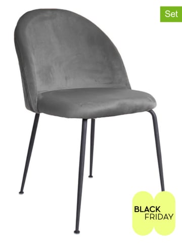 House Nordic 2er-Set: Stühle in Grau/ Schwarz - (B)52 x (H)78 x (T)51 cm
