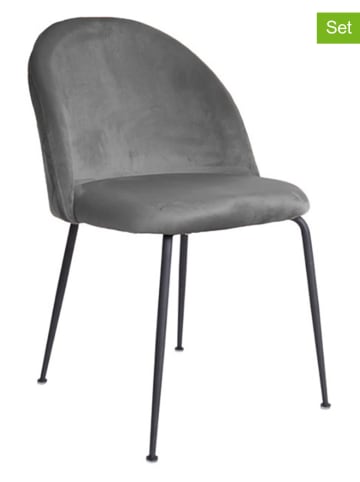 House Nordic 2-delige set: stoelen grijs/zwart - (B)52 x (H)78 x (D)51 cm