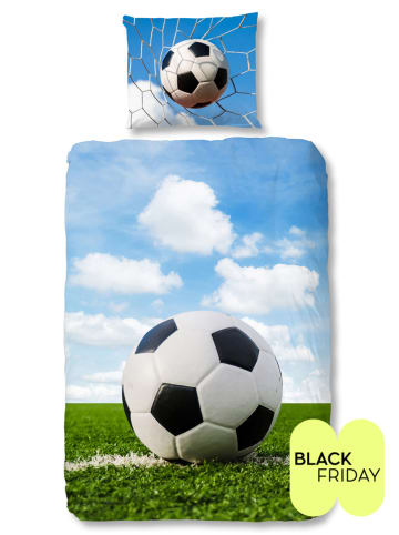 Good Morning Komplet pościeli flanelowej "Bal" w kolorze zielono-niebieskim