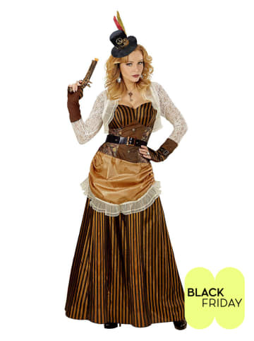 Carnival Party 3-delig kostuum "Steampunk" lichtbruin/crème