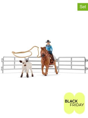 Schleich 9-delige speelfigurenset "Team Roping with Cowgirl" - vanaf 3 jaar