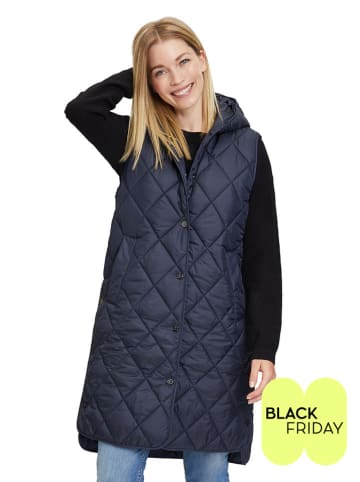 AMBER & JUNE Doorgestikte bodywarmer donkerblauw