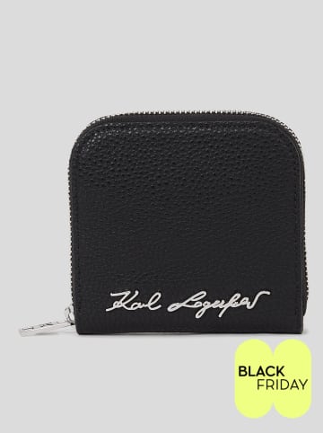 Karl Lagerfeld Skórzany portfel w kolorze czarnym