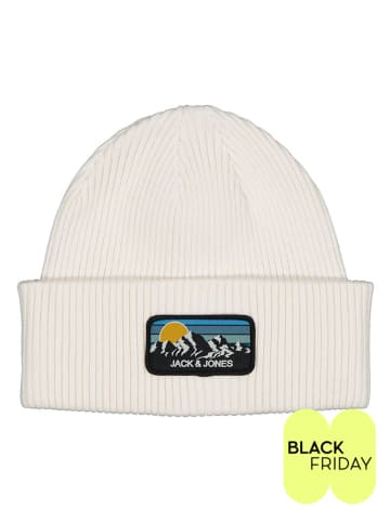 Jack & Jones Czapka beanie w kolorze białym
