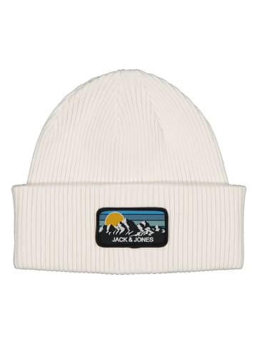 Jack & Jones Czapka beanie w kolorze białym