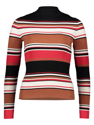 ESPRIT Pullover in Hellbraun/ Rot/ Schwarz