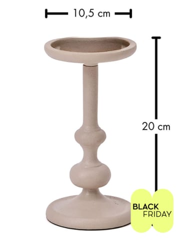 FYNCH-HATTON Kerzenständer "Kobe" in Beige - (H)20 x Ø 10,5 cm 