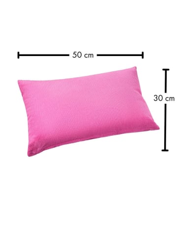 FYNCH-HATTON Corduroy kussen "Wanja" roze - (L)50 x (B30 cm