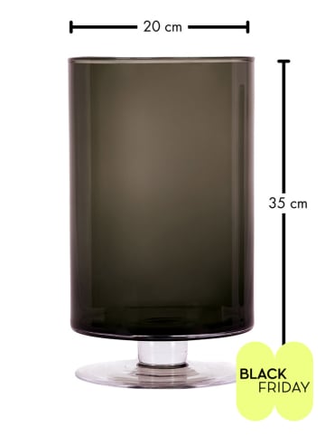 FYNCH-HATTON Vaas "Elani" antraciet - (H)35 x Ø 20 cm