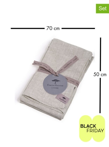 FYNCH-HATTON 2-delige set: keukenhanddoeken "Knysna" taupe - (L)70 x (B)50 cm
