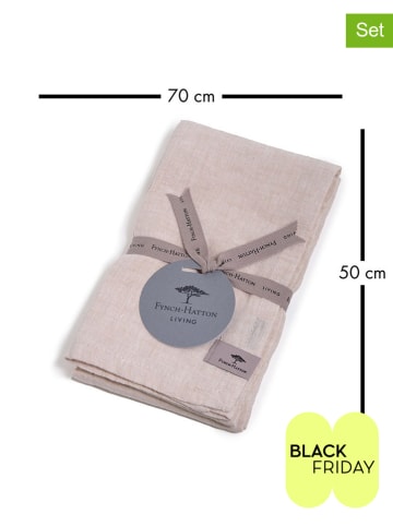 FYNCH-HATTON 2-delige set: keukenhanddoeken "Knysna" beige - (L)70 x (B)50 cm