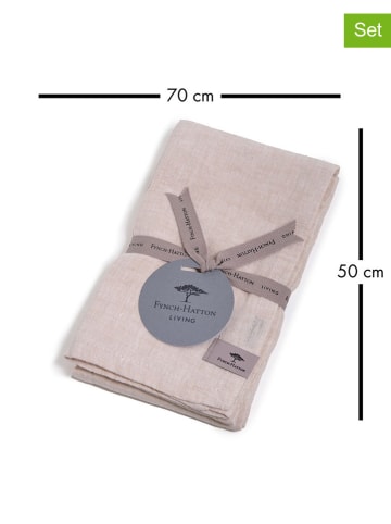 FYNCH-HATTON 2-delige set: keukenhanddoeken "Knysna" beige - (L)70 x (B)50 cm