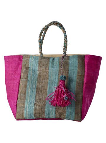 Rice Shopper in Pink/ Grün - (B)40 x (H)40 x (T)30 cm
