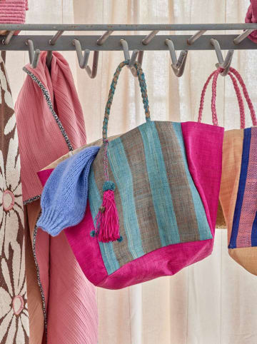 Rice Shopper roze/groen - (B)40 x (H)40 x (D)30 cm