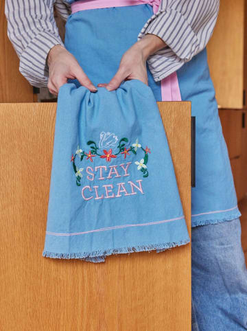 Rice Geschirrtuch "Stay Clean" in Blau - (L)70 x (B)50 cm