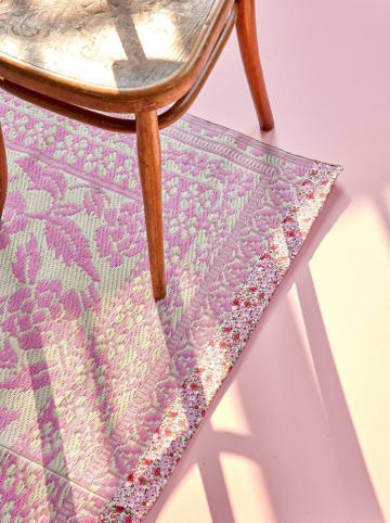 Rice Outdoor-Teppich "Flower Borders" in Rosa - (L)210 x (B)150 cm