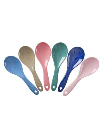 Rice 6-delige set: saladelepels meerkleurig - (H)21 cm