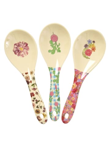 Rice 3er-Set: Salatlöffel in Creme/ Bunt - (H)22 cm 