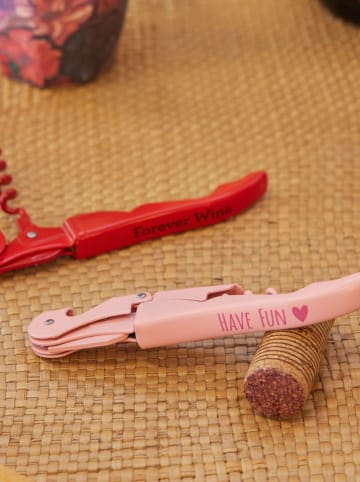 Rice 2-delige set: kurkentrekkers rood/lichtroze - (H)15,5 cm