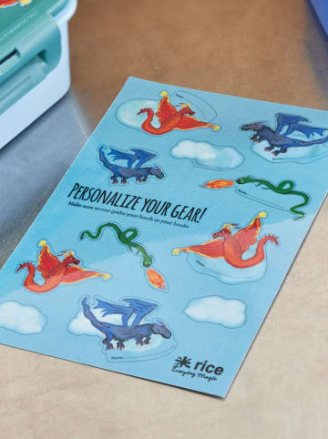 Rice 2-delige set: lunchboxstickers "Dragon" meerkleurig