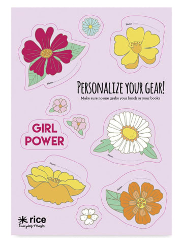 Rice 2er-Set: Lunchbox-Sticker "Flower Power" in Bunt