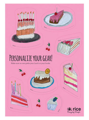 Rice 2-delige set: lunchboxstickers "Sweet Cake" meerkleurig