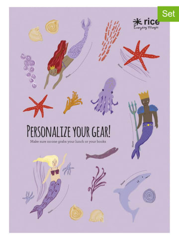 Rice 2-delige set: lunchboxstickers "Mermaid" meerkleurig