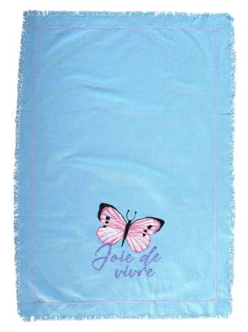 Rice Theedoek "Butterfly Field" blauw - (L)70 x (B)50 cm