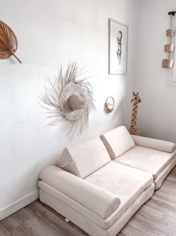 Bunky Kanapa "Milkshake" w kolorze kremowym do zabawy - 168 x 58 x 84 cm