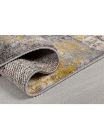 Flair Rugs Laagpolig tapijt "Wonderlust" grijs/mosterdgeel