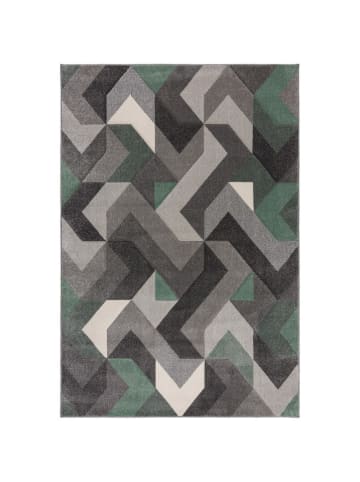 Flair Rugs Laagpolig tapijt "Aurora" grijs/groen