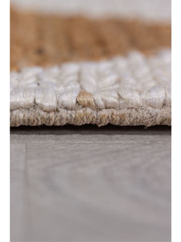 Flair Rugs Jute-Läufer "Nolen" in Weiß/ Hellbraun