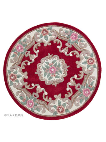 Flair Rugs Woll-Teppich in Rot/ Creme