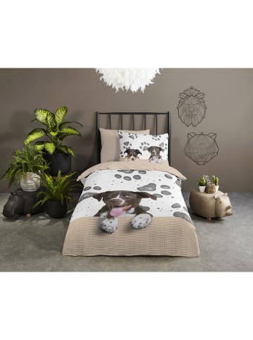 Pure Microvezel beddengoedset "Yuan" beige/wit