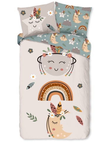 Pure Microvezel beddengoedset "Momo" crème/mintgroen