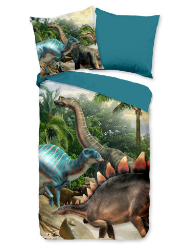 Pure Komplet pościeli "Neneh" w kolorze zielonym ze wzorem z mikrofibry